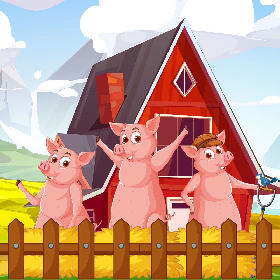 The Three Little Pigs Endure the Wolfs Huff and Puff